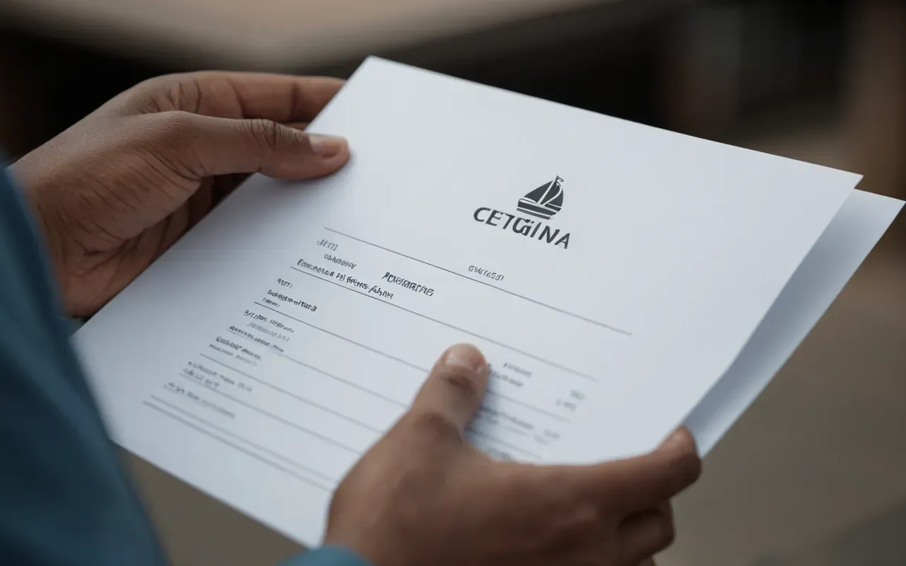 gümrük belgesi A close up of a hand holding a thick document folder with several pages visible. The lighting is soft and natural focusing on the paper texture without any readable text.