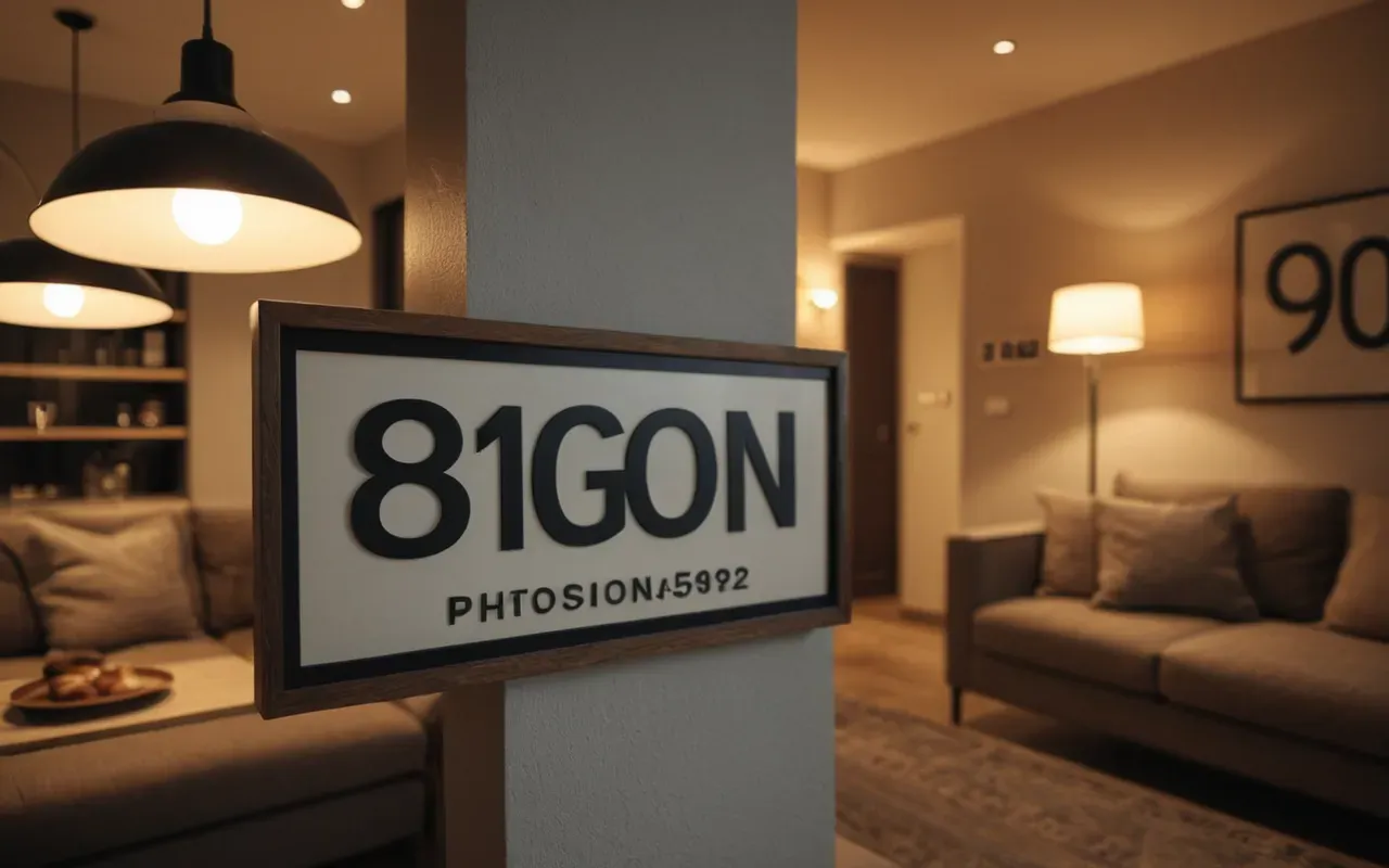 Interior of a modern cozy apartment with warm lighting and comfortable furniture in soft evening light, neutral color palette, editorial style